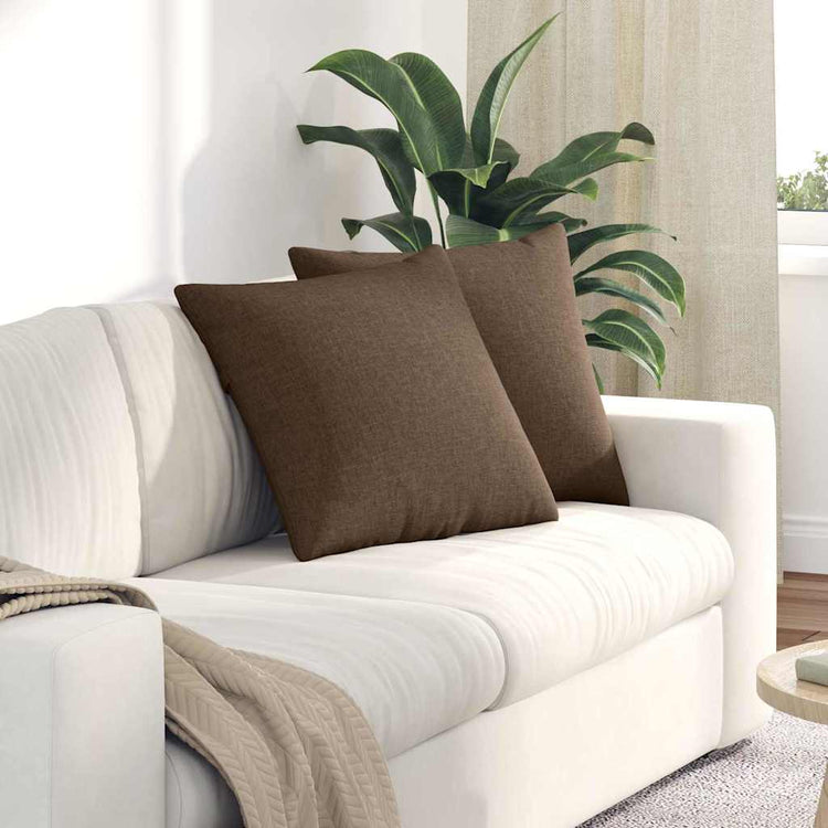 VidaXL Sofakissen 2 Stück braun 50 x 50 cm Stoff