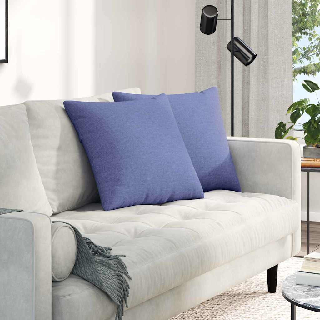 VidaXL Sofakissen 2 Stück Jeansblau 50 x 50 cm Stoff