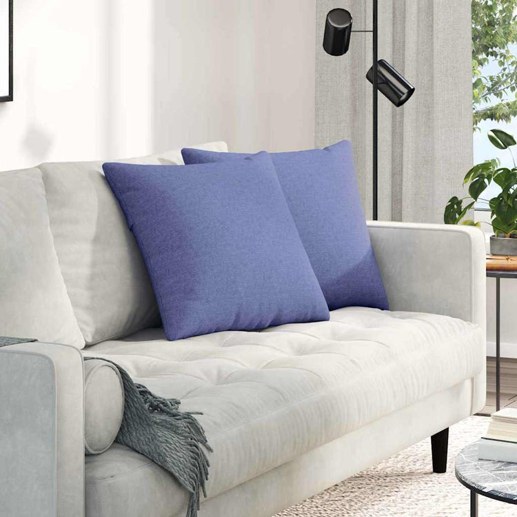 VidaXL Sofakissen 2 Stück Jeansblau 50 x 50 cm Stoff
