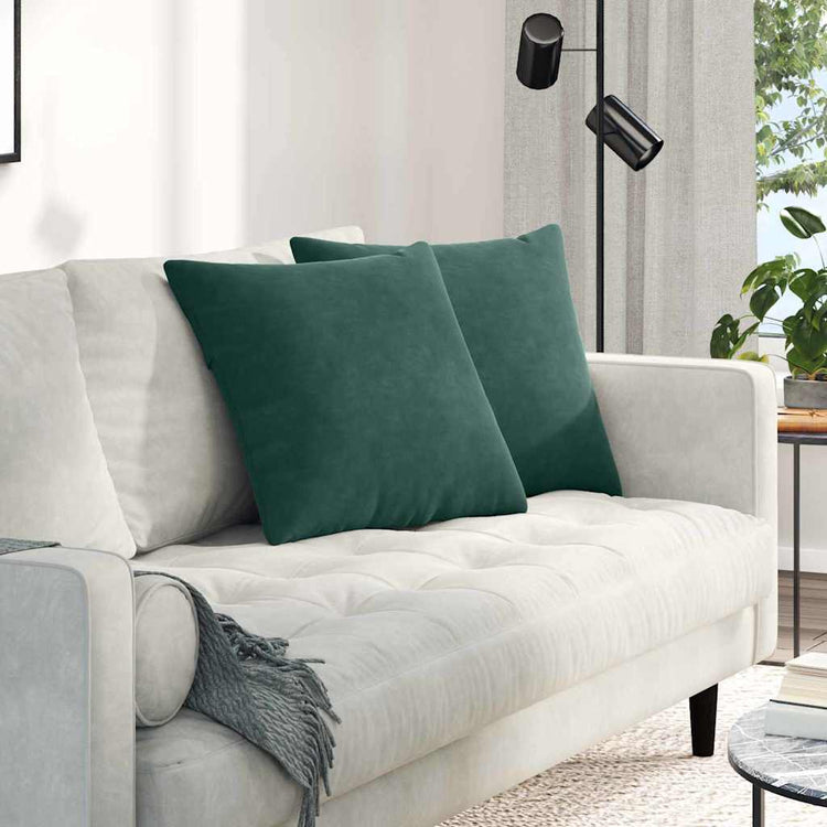 VidaXL Sofakissen 2 Stück dunkelgrün 50 x 50 cm Cordstoff