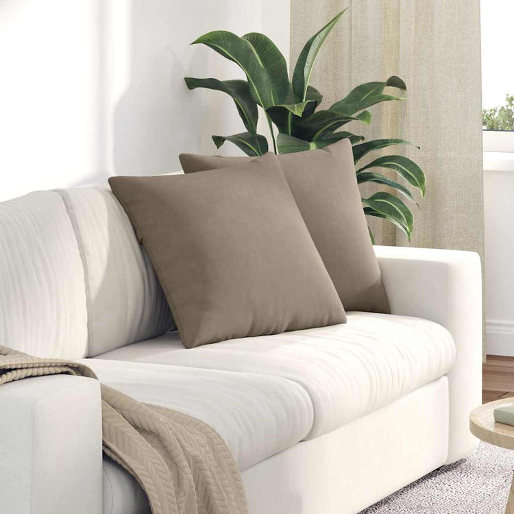 VidaXL Sofakissen 2 Stück Taupe 50 x 50 cm Stoff