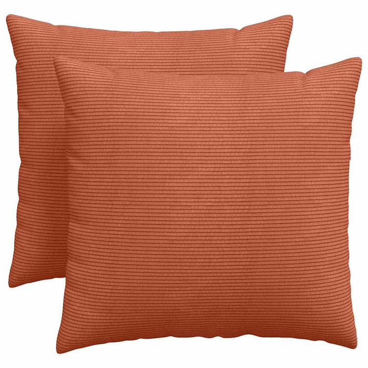 VidaXL Sofakissen 2 Stück rot-orange 50 x 50 cm Cordstoff