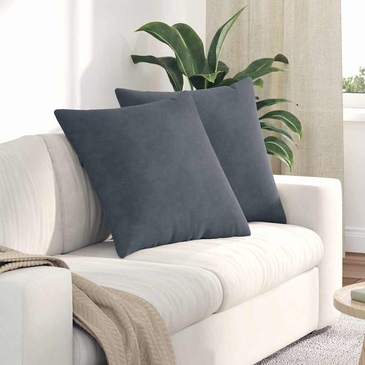 VidaXL Sofakissen 2 Stück dunkelgrau 60 x 60 cm Cordstoff