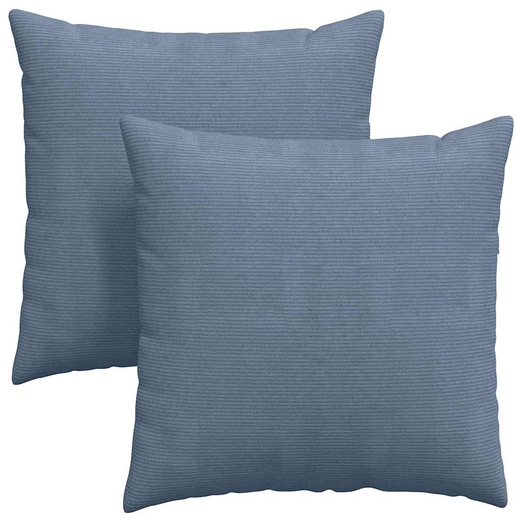 VidaXL Sofakissen 2 Stück blau 60 x 60 cm Cordstoff