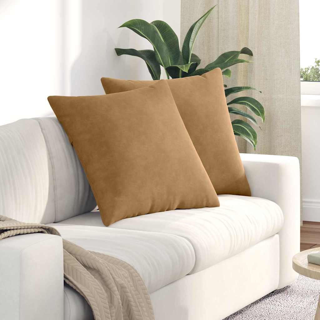VidaXL Sofakissen 2 Stück braun 80 x 80 cm Cordstoff