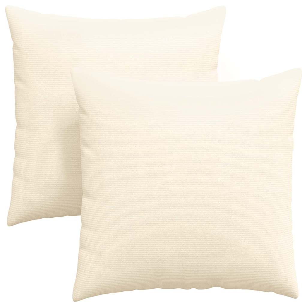 VidaXL Sofakissen 2 Stück Creme 80 x 80 cm Cordstoff