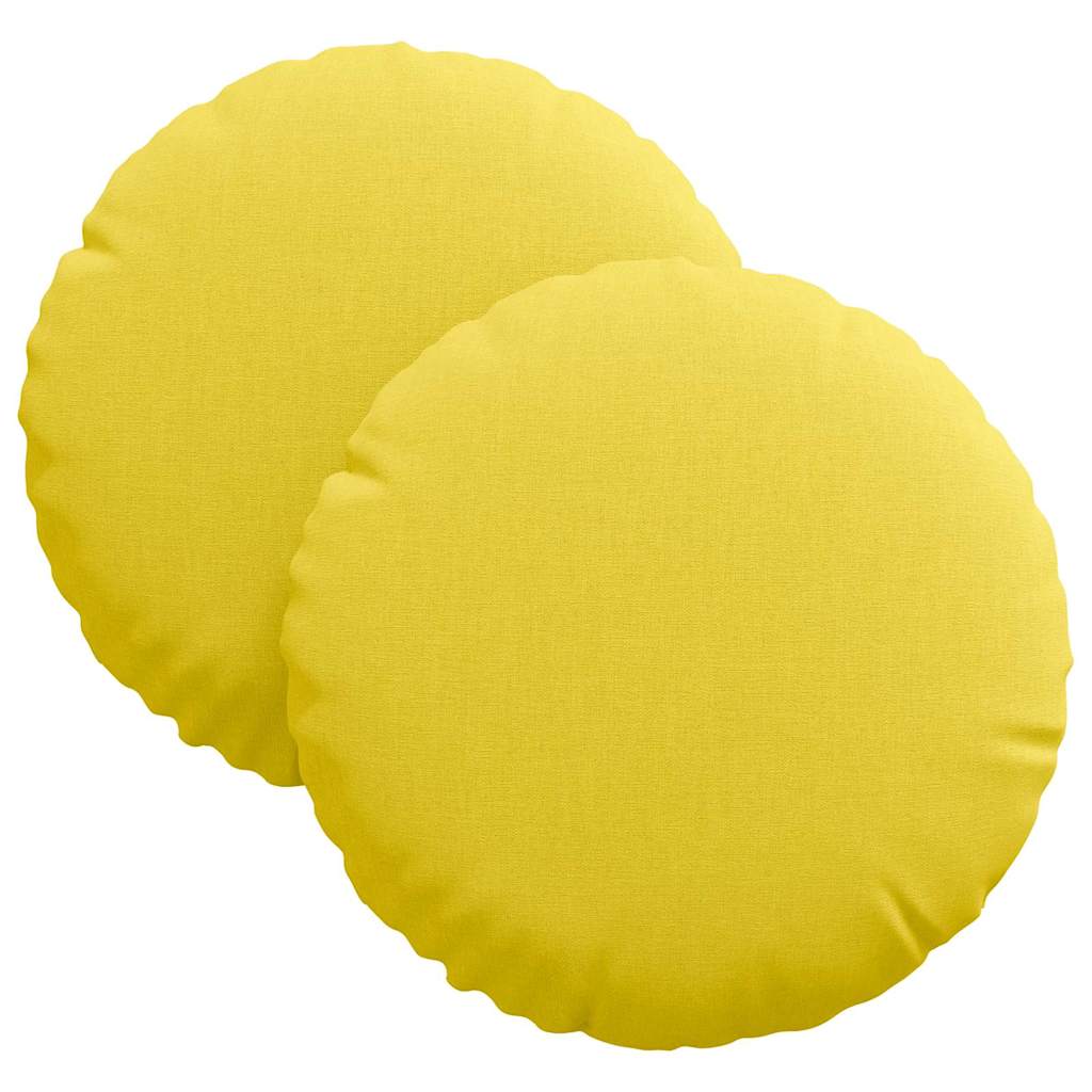 VidaXL Sitzkissen 2 Stück hellgelb ø30 x 13 cm Stoff