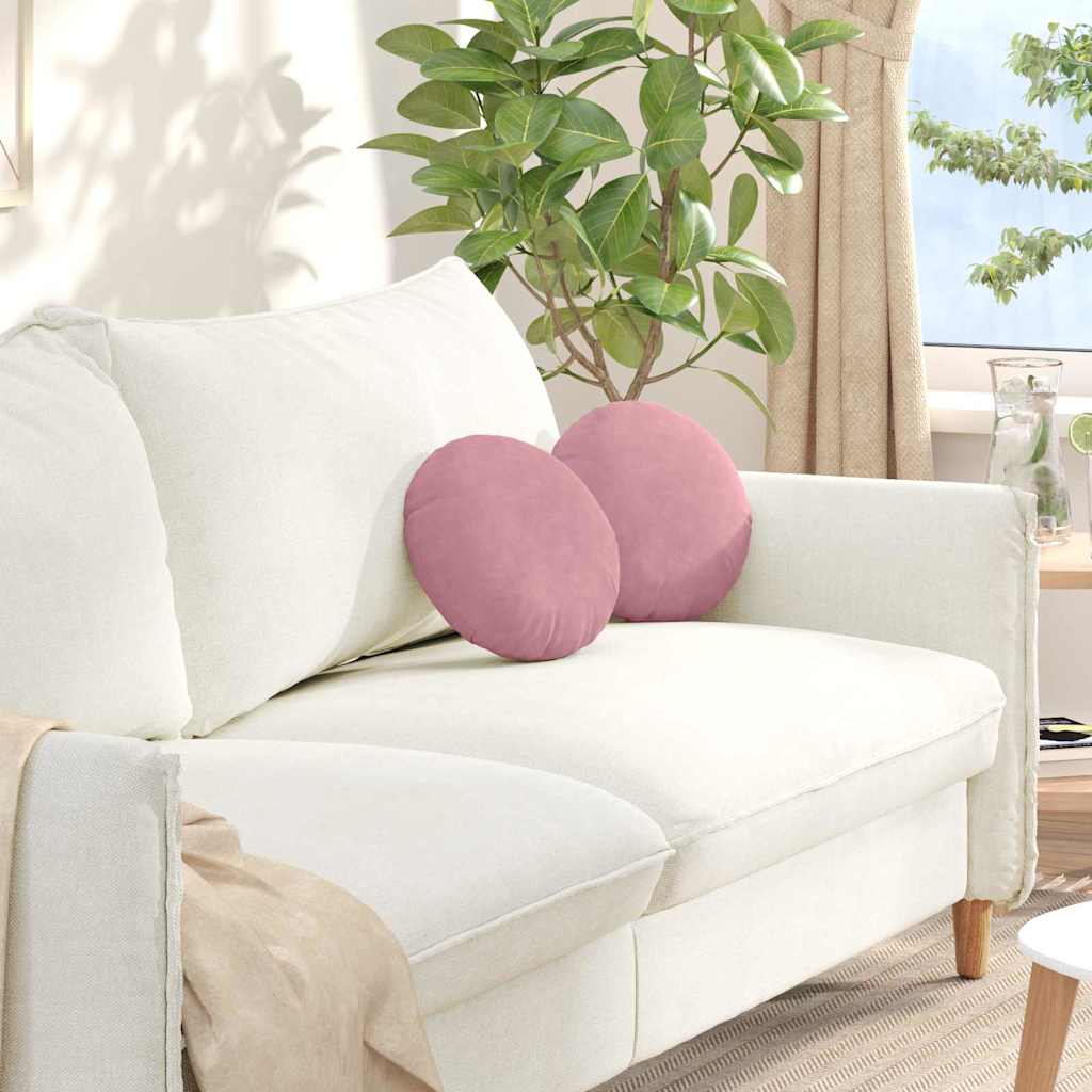 Vidaxx Sitzkissen 2 Stück rosa ø 40 x 13 cm Samt