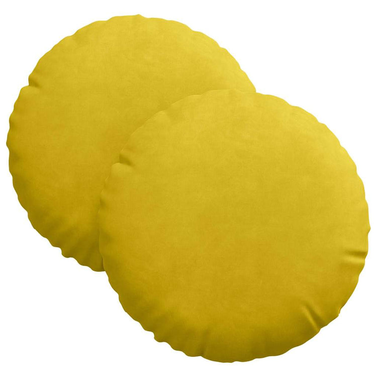 Vidaxx Sitzkissen 2 Stück gelb ø 40 x 13 cm Samt