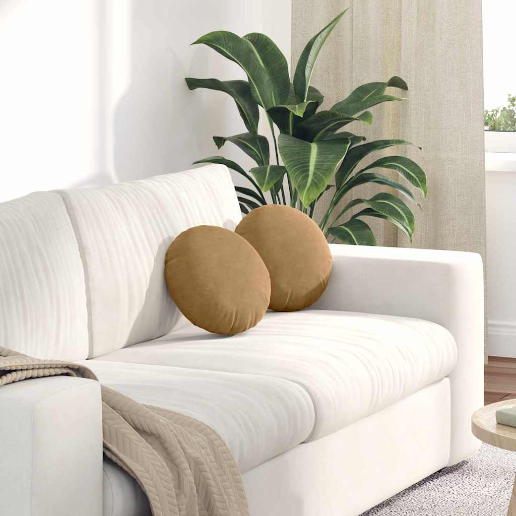 Vidaxx Sitzkissen 2 Stück braun ø 40 x 13 cm Samt