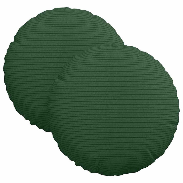 VidaXL Sitzkissen 2 Stück dunkelgrün ø 30 cm Baumwollstoff