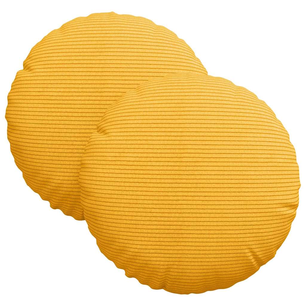 VidaXL Sitzkissen 2 Stück hellgelb ø 30 cm Baumwollstoff