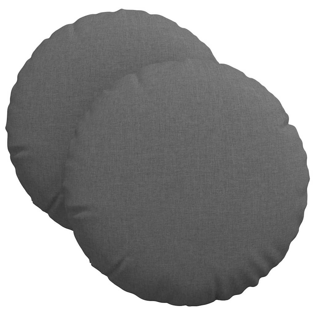 Vidaxx Sitzkissen 2 Stück dunkelgrau ø40 x 13 cm Stoff