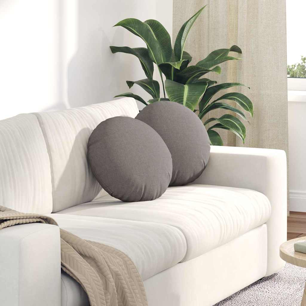 VidaXL Sitzkissen 2 Stück Taupe ø40 x 13 cm Stoff