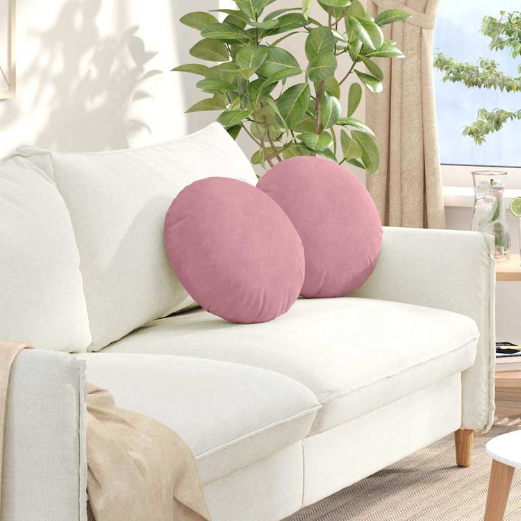 Vidaxx Sitzkissen 2 Stück rosa ø 40 x 13 cm Samt