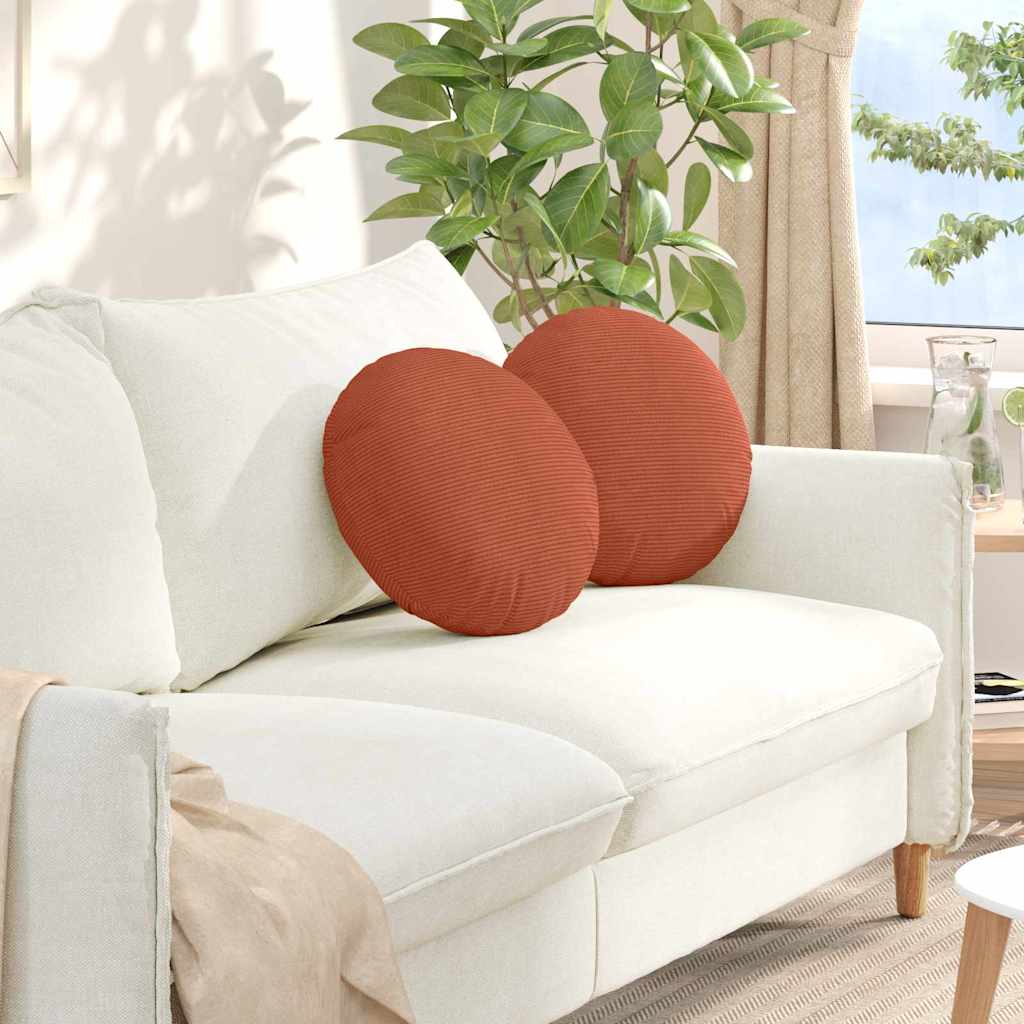 VidaXL Sitzkissen 2 Stück rot-orange ø 40 cm Baumwollstoff