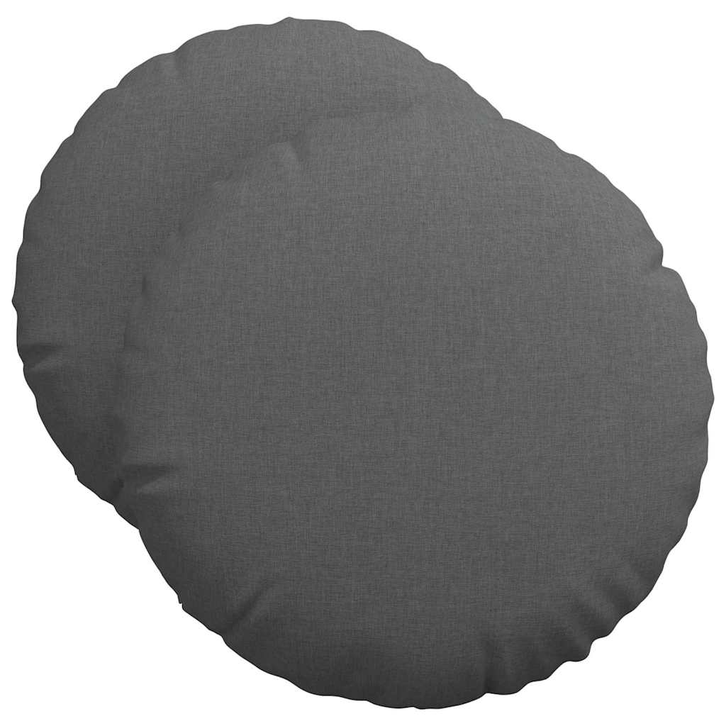 Vidaxx Sitzkissen 2 Stück dunkelgrau ø50 x 19 cm Stoff