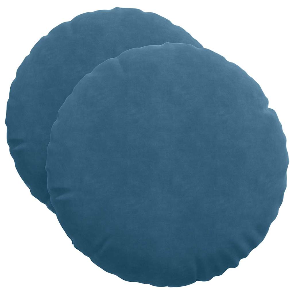 Vidaxx Sitzkissen 2 Stück blau ø 40 x 13 cm Samt