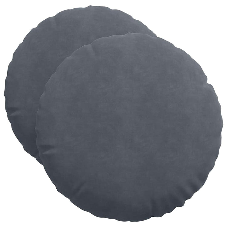 Vidaxx Sitzkissen 2 Stück dunkelgrau ø 40 x 13 cm Samt