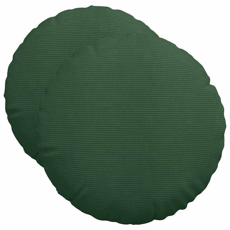 VidaXL Sitzkissen 2 Stück dunkelgrün ø 50 cm Baumwollstoff