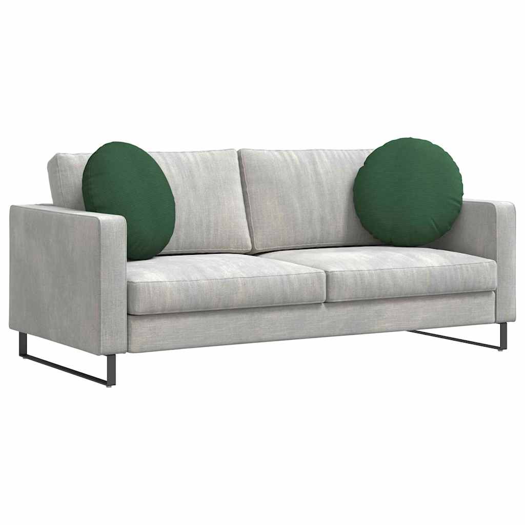 VidaXL Sitzkissen 2 Stück dunkelgrün ø 50 cm Baumwollstoff