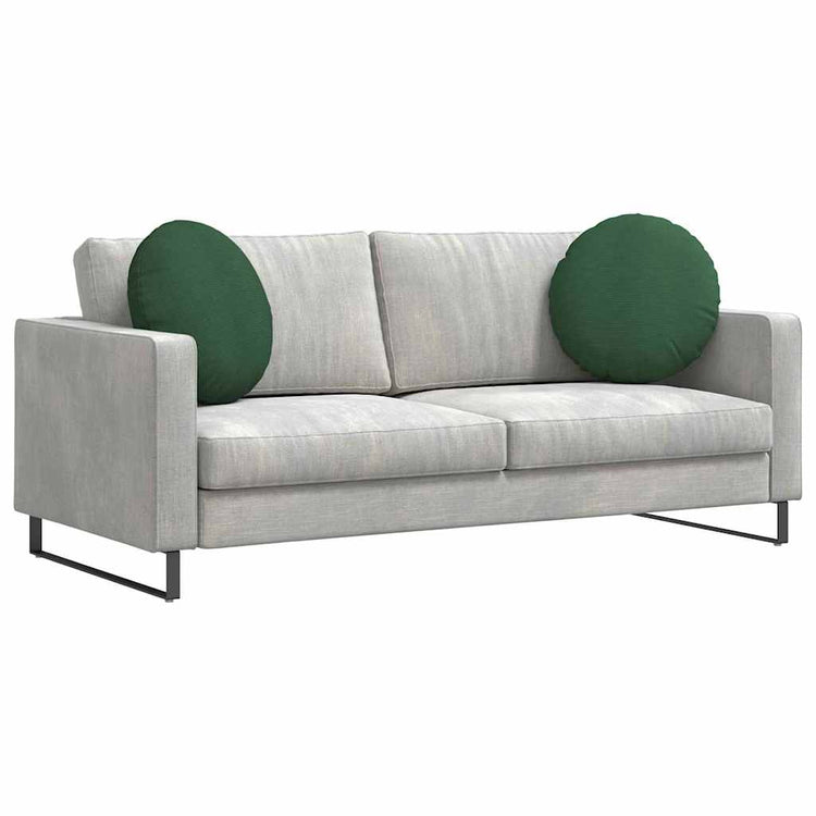 VidaXL Sitzkissen 2 Stück dunkelgrün ø 50 cm Baumwollstoff