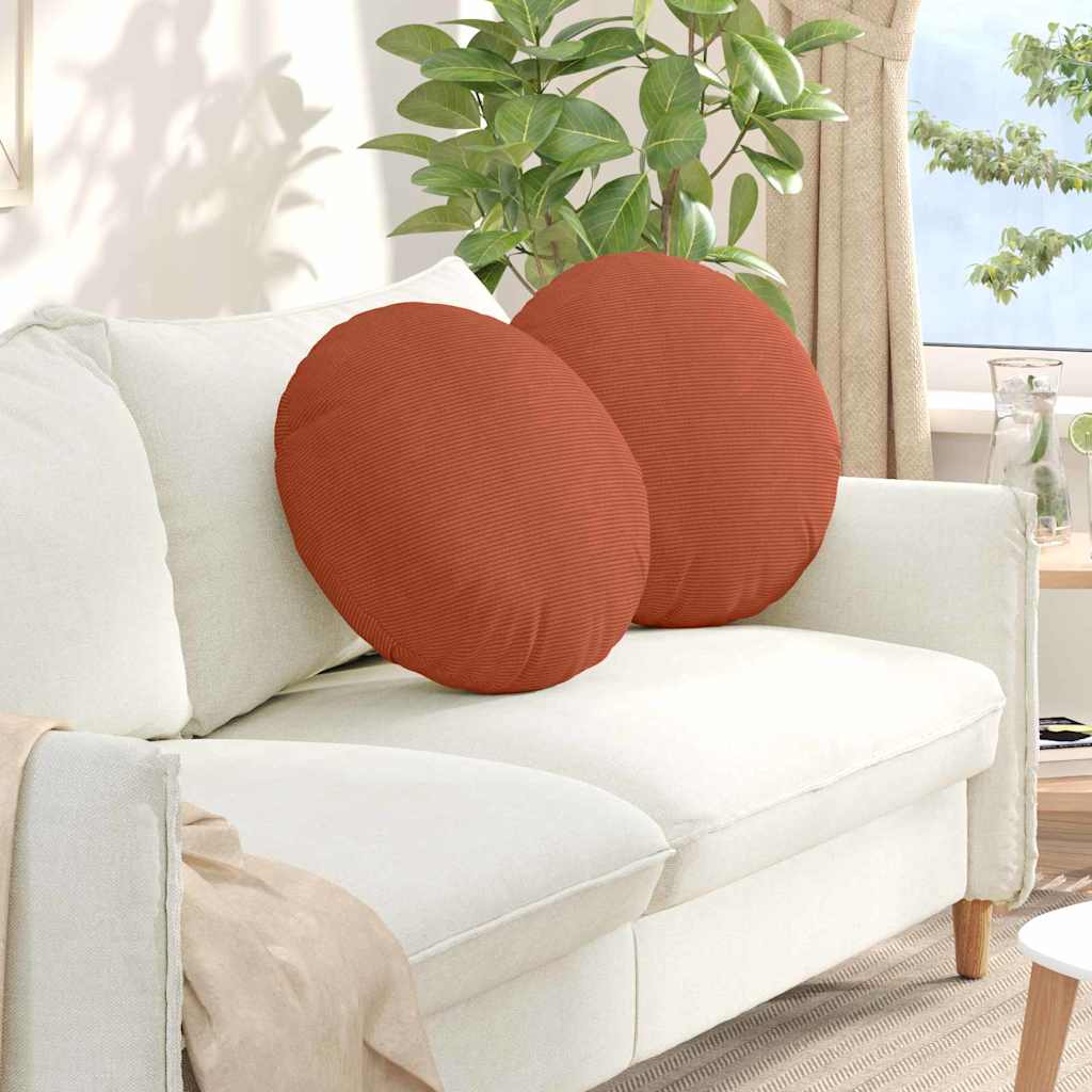 VidaXL Sitzkissen 2 Stück rot-orange ø 50 cm Baumwollstoff