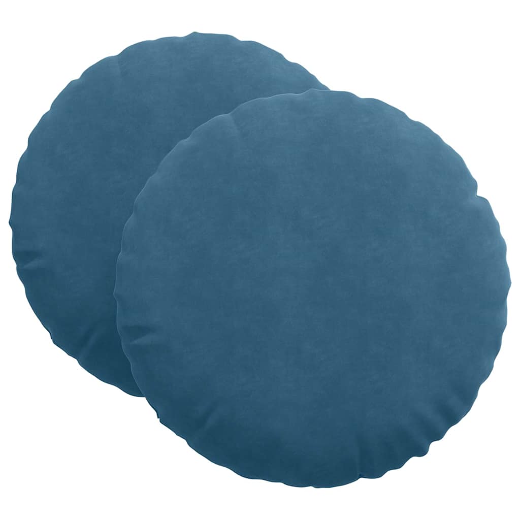 Vidaxx Sitzkissen 2 Stück blau ø 40 x 13 cm Samt