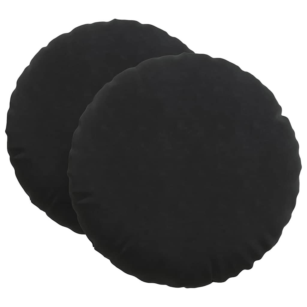 Vidaxx Sitzkissen 2 Stück schwarz ø 40 x 13 cm Samt