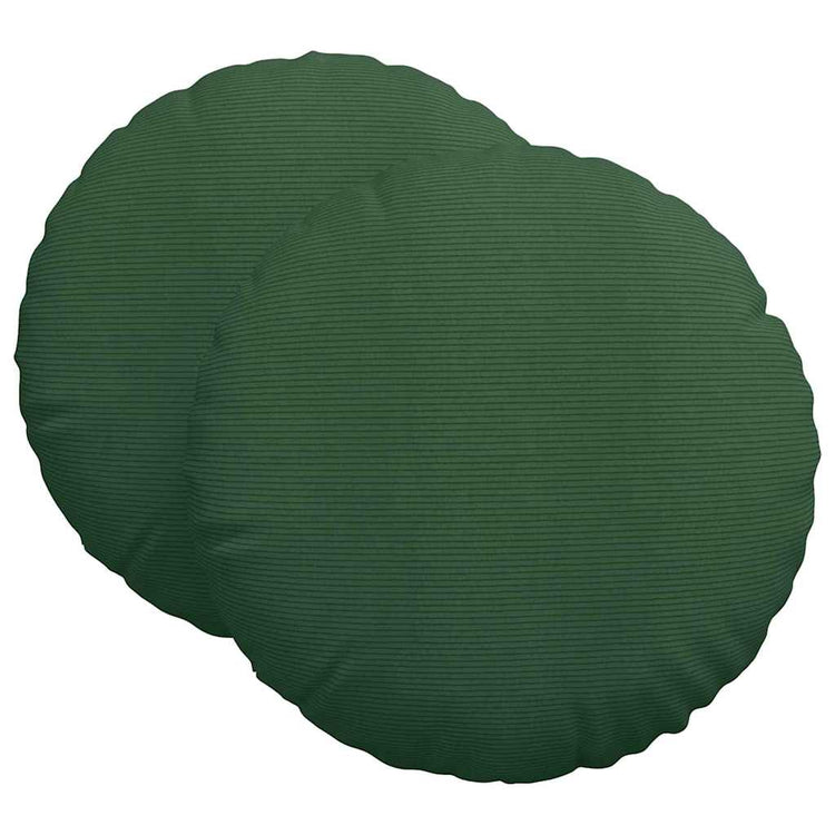 VidaXL Sitzkissen 2 Stück dunkelgrün ø 60 cm Baumwollstoff