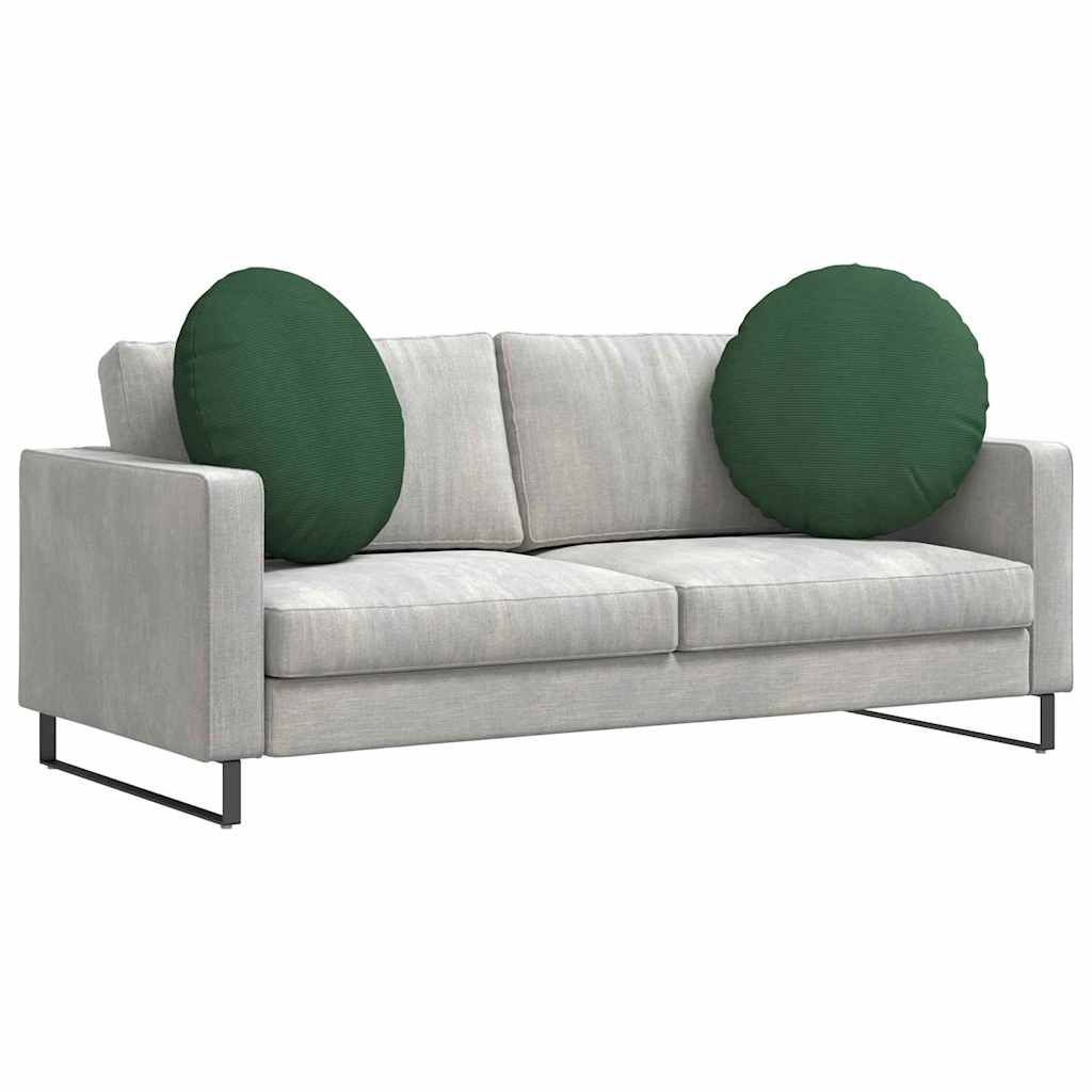 VidaXL Sitzkissen 2 Stück dunkelgrün ø 60 cm Baumwollstoff