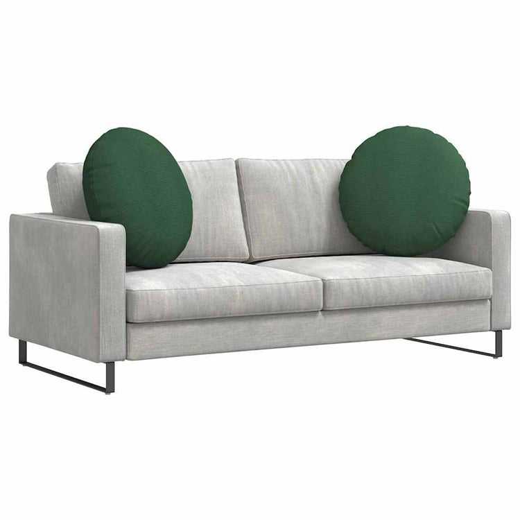 VidaXL Sitzkissen 2 Stück dunkelgrün ø 60 cm Baumwollstoff