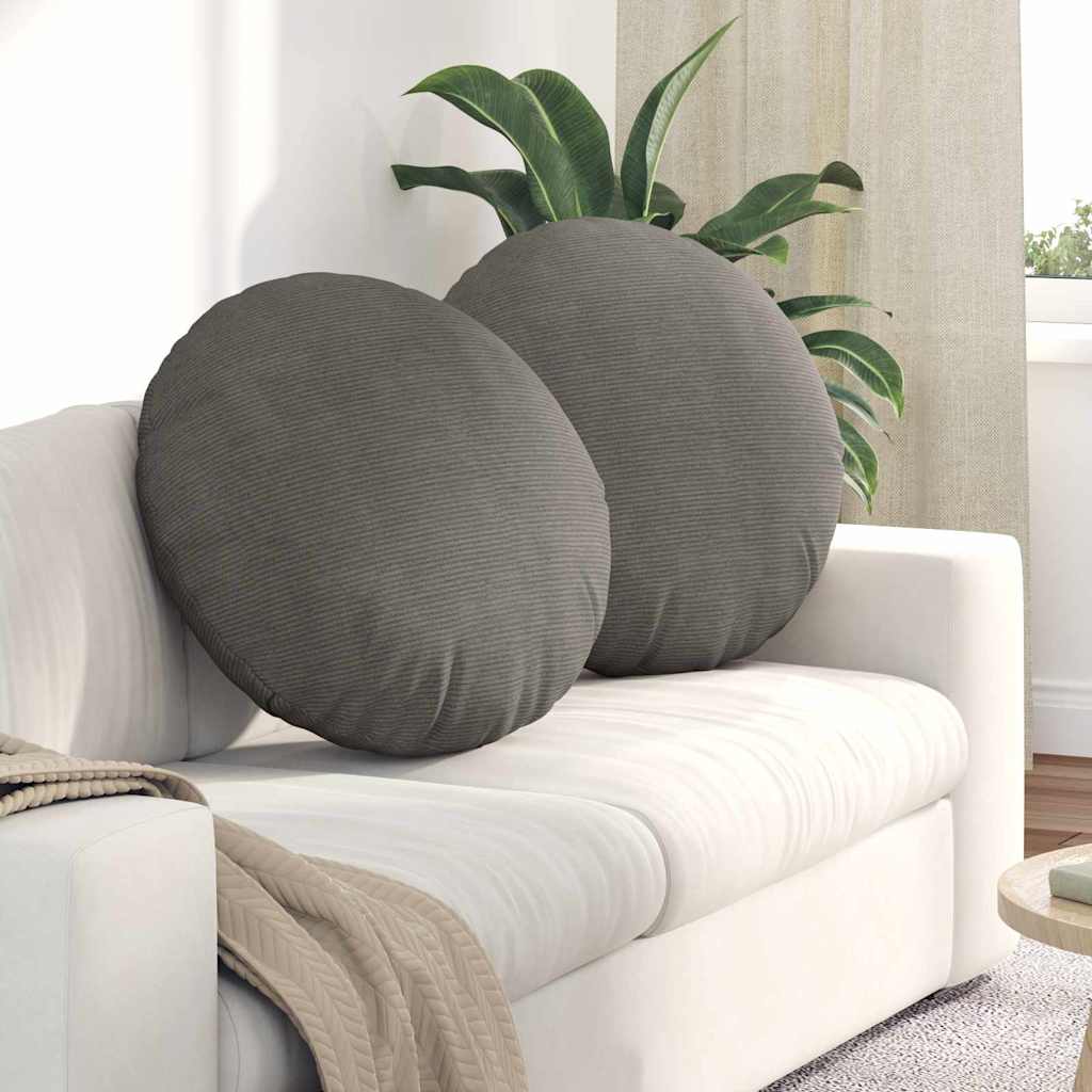 VidaXL Sitzkissen 2 Stück hellgrau ø 80 cm Baumwollstoff