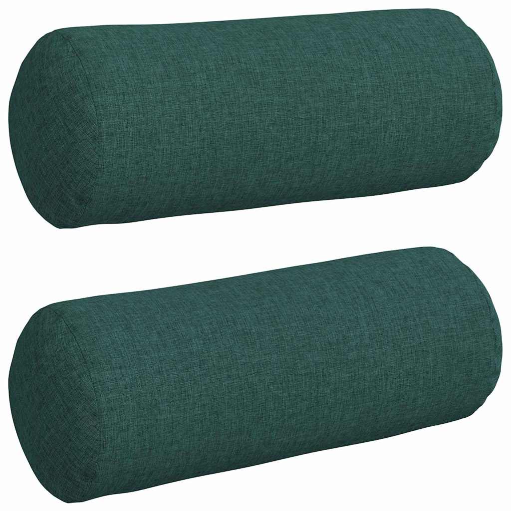 VidaXL Nackenkissen 2 Stück dunkelgrün ø 15 x 40 cm Stoff