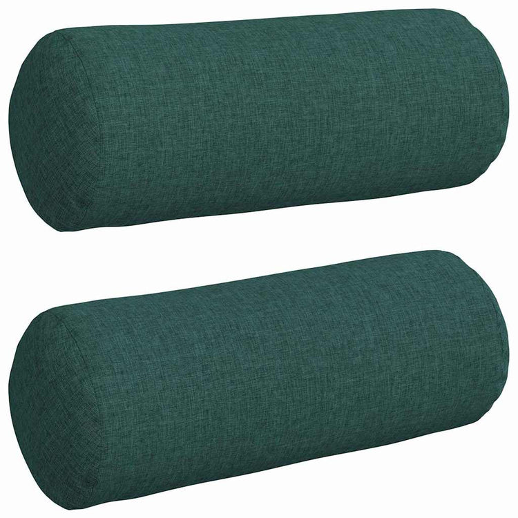 VidaXL Nackenkissen 2 Stück dunkelgrün ø 15 x 40 cm Stoff