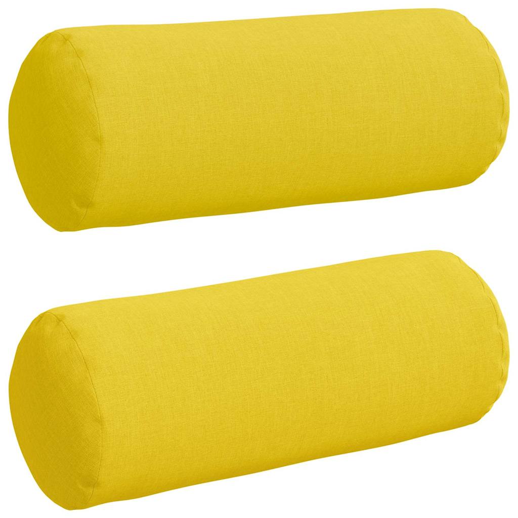 VidaXL Nackenkissen 2 Stück hellgelb ø 15 x 40 cm Stoff