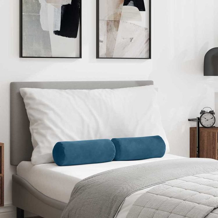 VidaXL Nackenkissen 2 Stück blau ø 15 x 40 cm Cordstoff