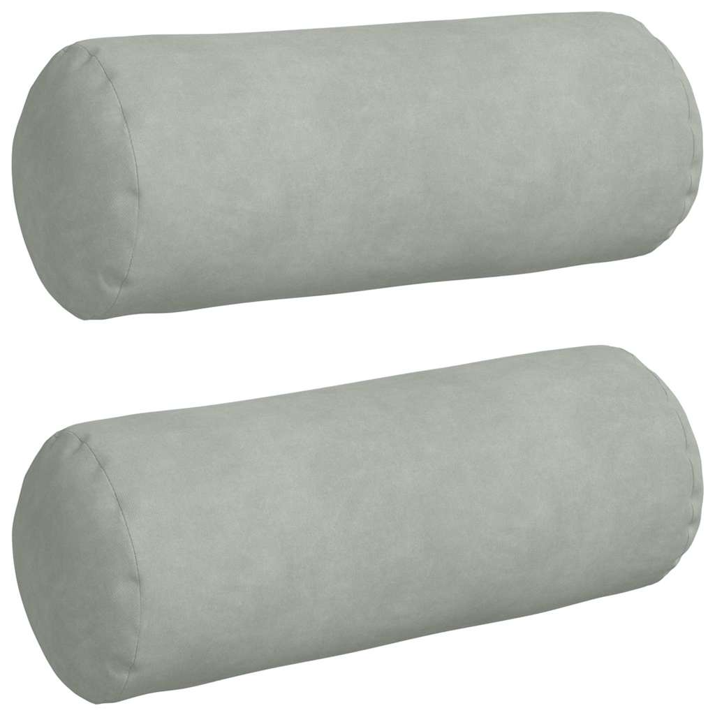 VidaXL Nackenkissen 2 Stück hellgrau ø 15 x 40 cm Cordstoff