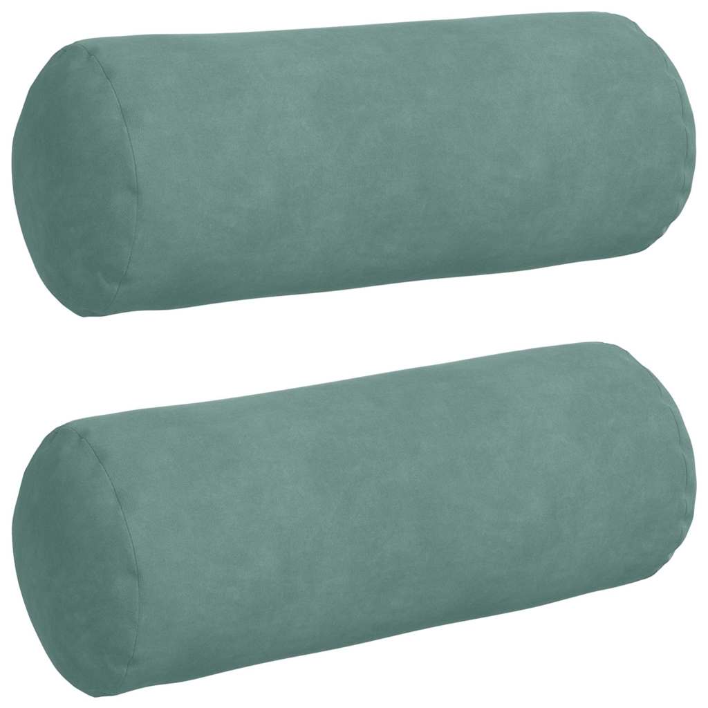 VidaXL Nackenrollenkissen 2 Stück meergrün ø 15 x 40 cm Cordstoff