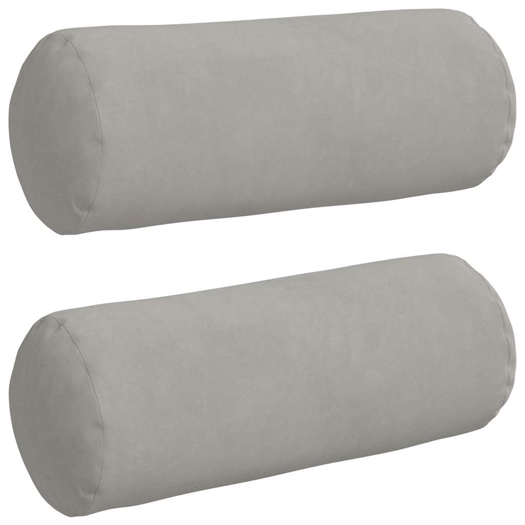 VidaXL Nackenkissen 2 Stück hellgrau ø 15 x 40 cm Mikrofaserstoff