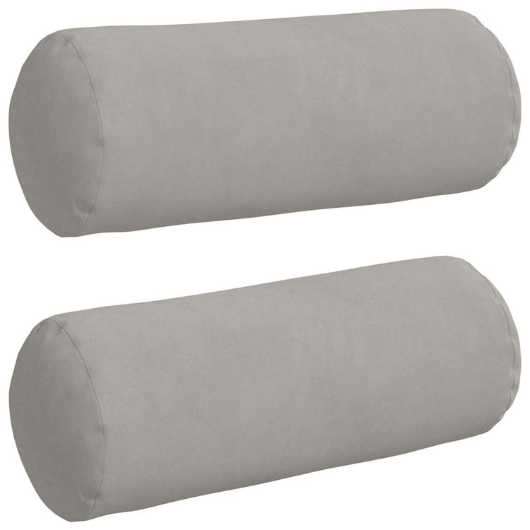 VidaXL Nackenkissen 2 Stück hellgrau ø 15 x 40 cm Mikrofaserstoff