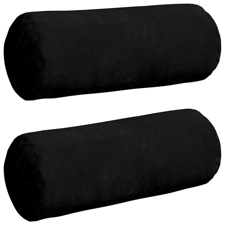 VidaXL Nackenkissen 2 Stück schwarz ø 15 x 40 cm Mikrofaserstoff