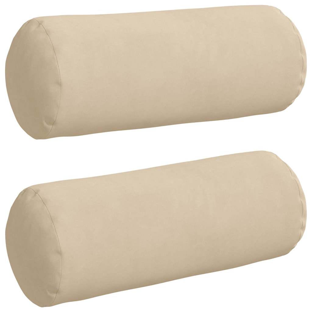 VidaXL Nackenkissen 2 Stück creme ø 15 x 40 cm Mikrofaserstoff