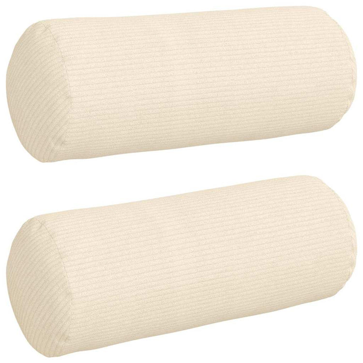 VidaXL Nackenkissen 2 Stück Creme ø 15 x 40 cm Cordstoff
