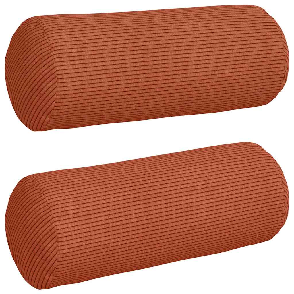 VidaXL Nackenkissen 2 Stück rot-orange ø 15 x 40 cm Cordstoff
