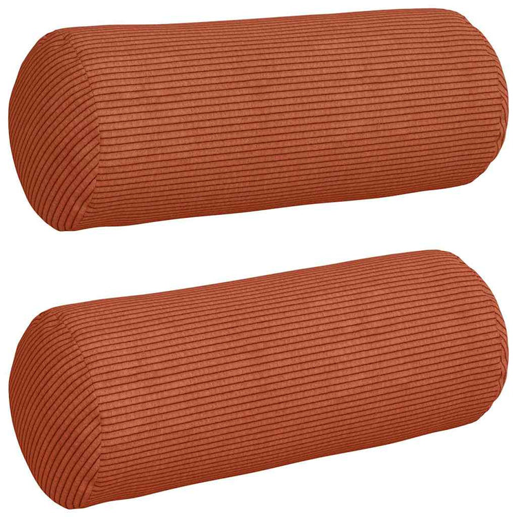 VidaXL Nackenkissen 2 Stück rot-orange ø 15 x 40 cm Cordstoff