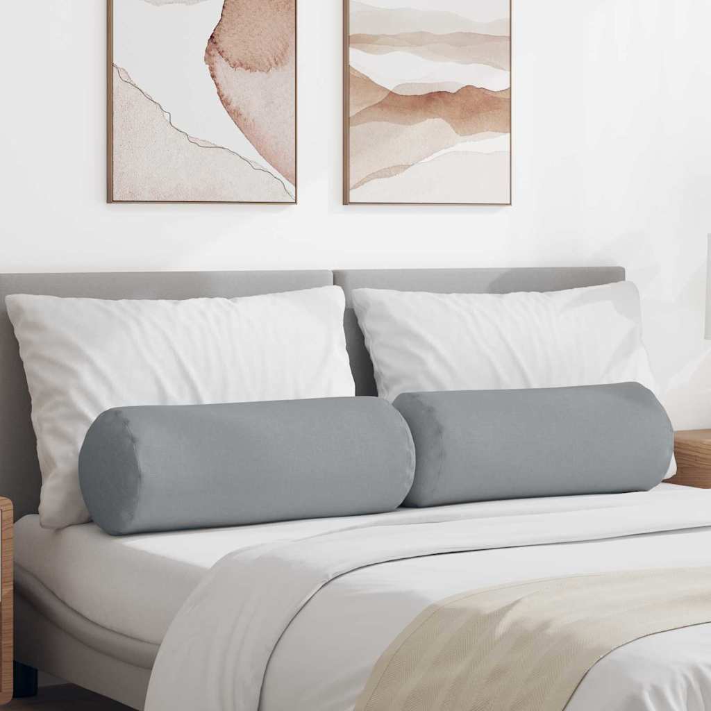 VidaXL Nackenkissen 2 Stück hellgrau ø 25 x 70 cm Stoff