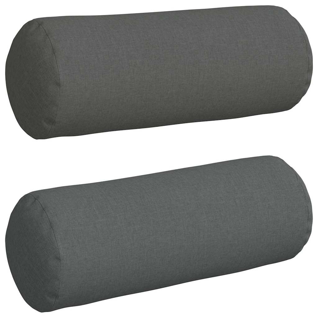 VidaXL Nackenkissen 2 Stück dunkelgrau ø 25 x 70 cm Stoff