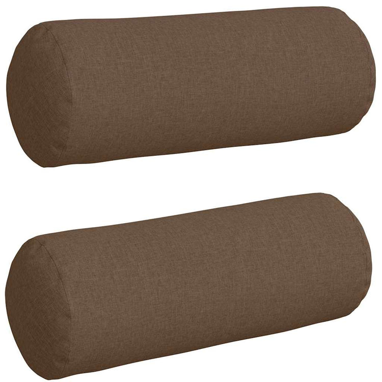 VidaXL Nackenkissen 2 Stück braun ø 25 x 70 cm Stoff