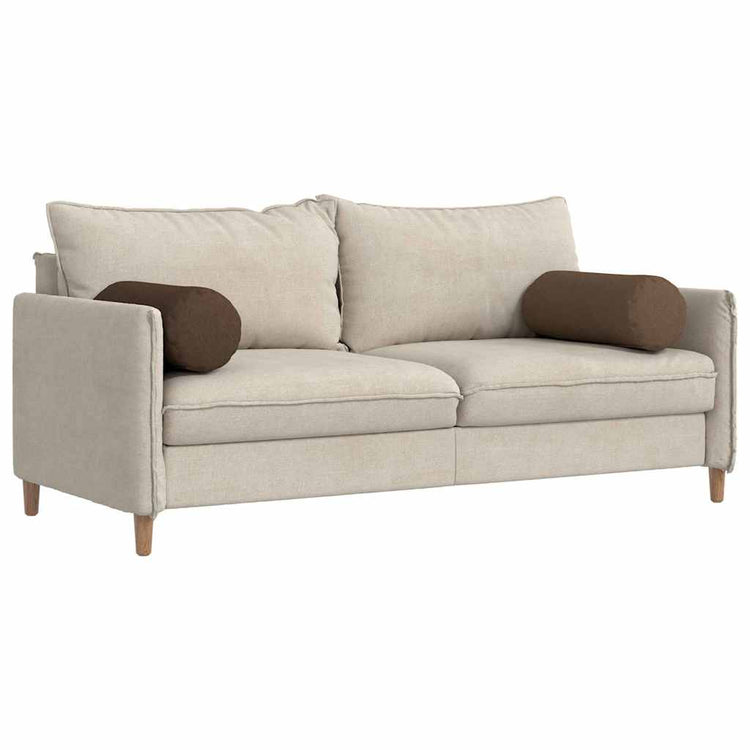VidaXL Nackenkissen 2 Stück braun ø 25 x 70 cm Stoff